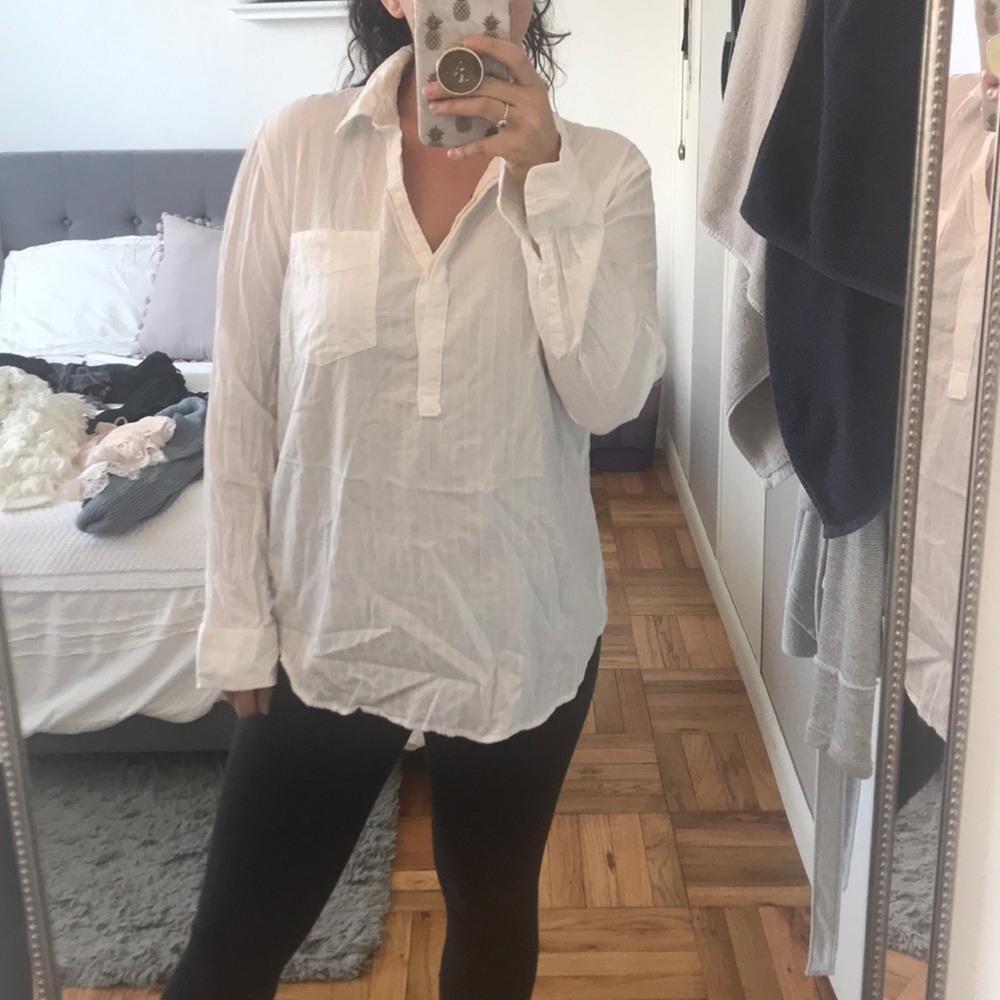 Gap long sleeve white blouse